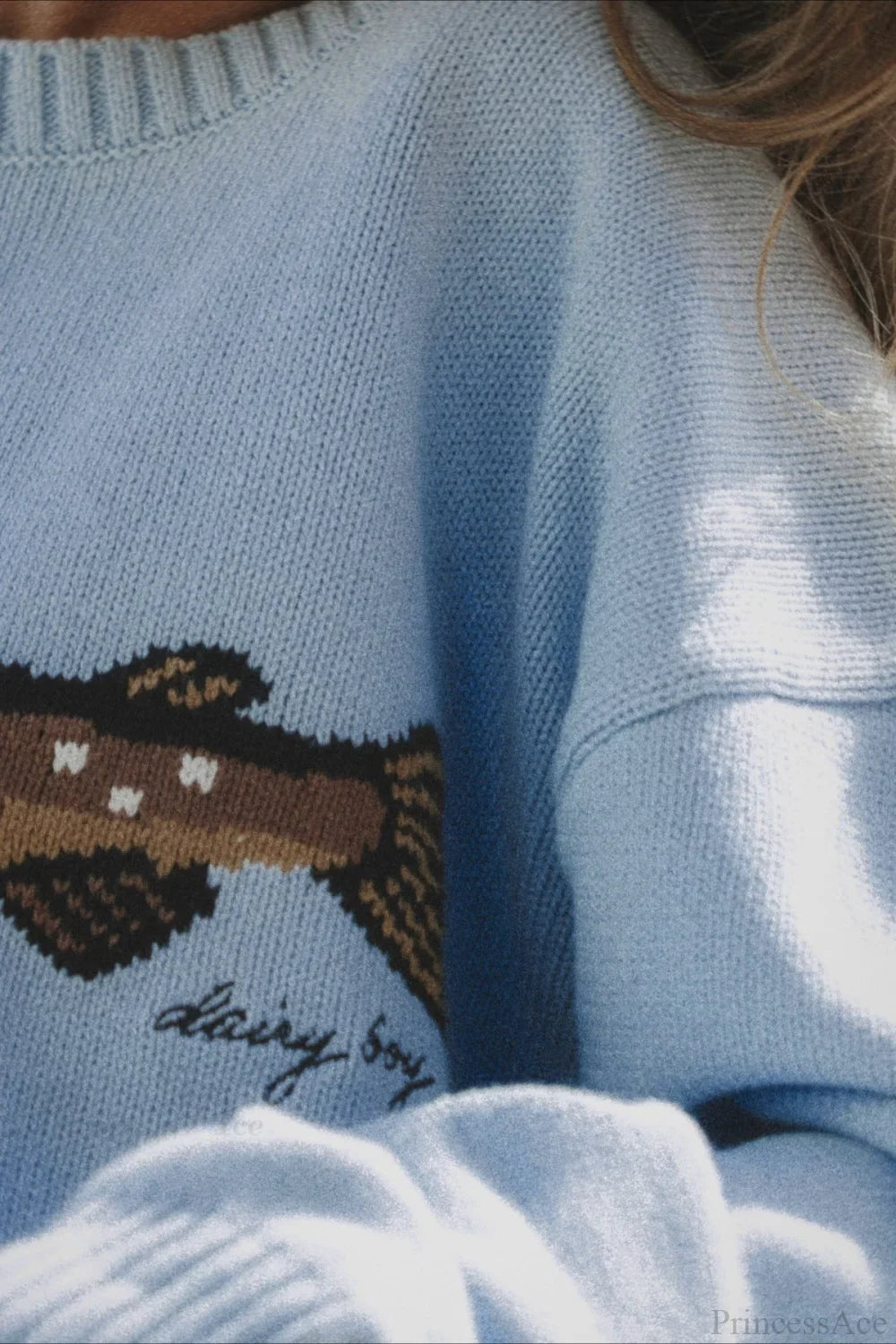 Pull Sweatshirt Imprimé Poisson Surdimensionné