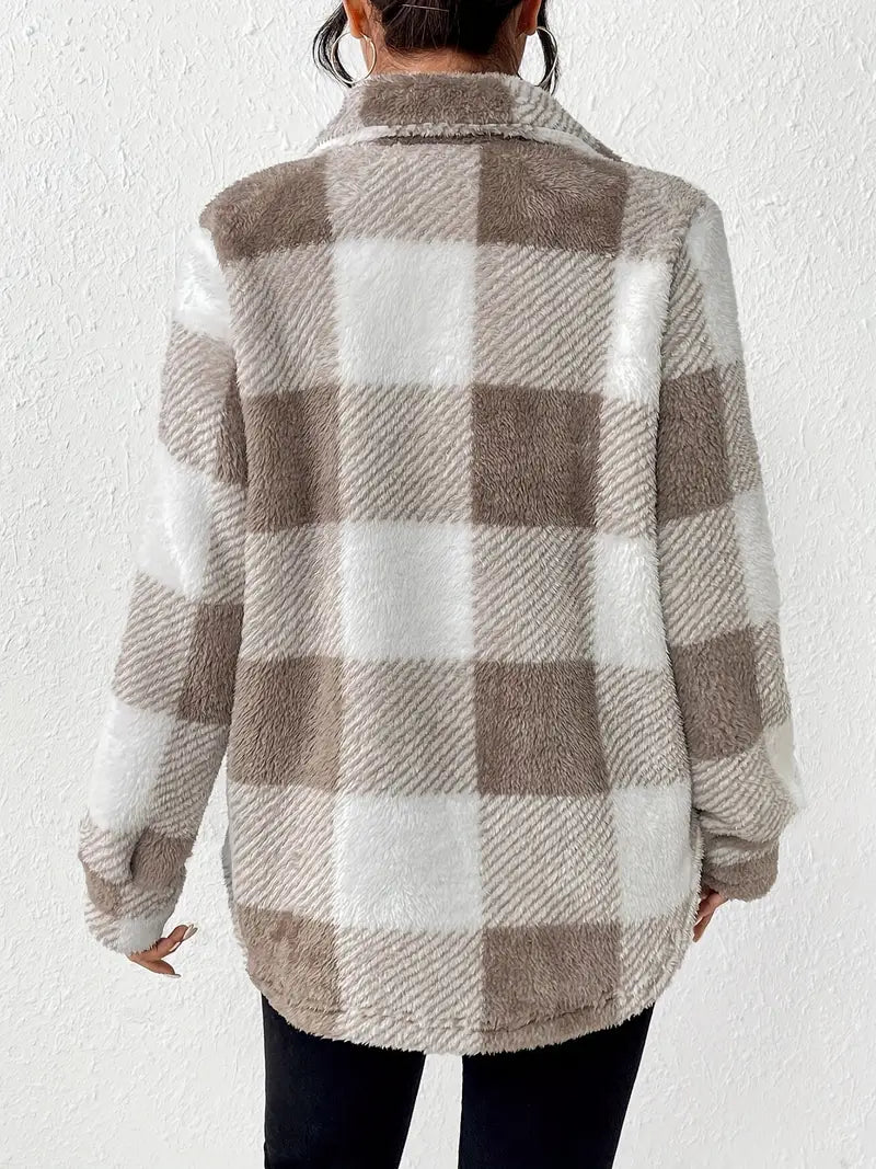 SANDRA - Veste à boutons à motif tartan