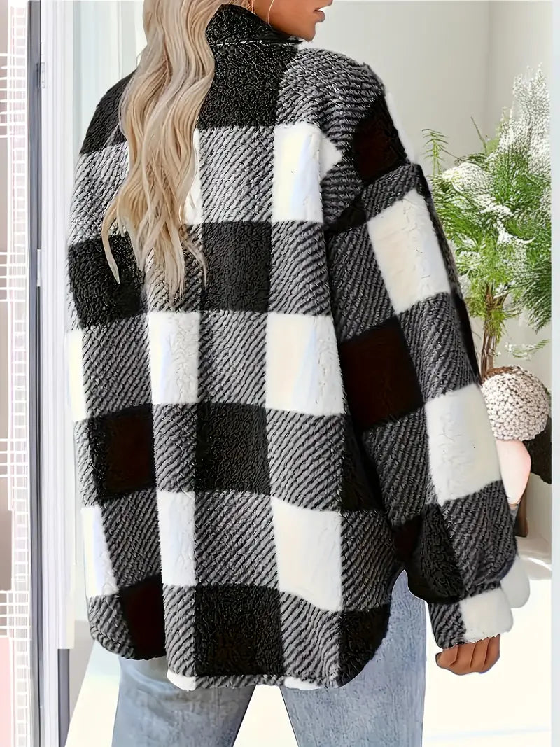 SANDRA - Veste à boutons à motif tartan