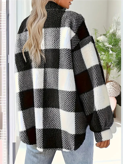 SANDRA - Veste à boutons à motif tartan