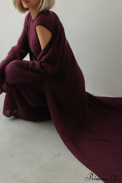 Ensemble Vintage en Tricot avec Cardigan et Robe Sans Manches