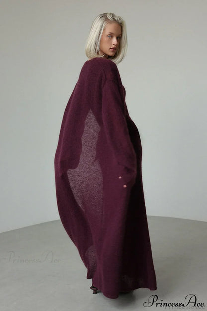 Ensemble Vintage en Tricot avec Cardigan et Robe Sans Manches