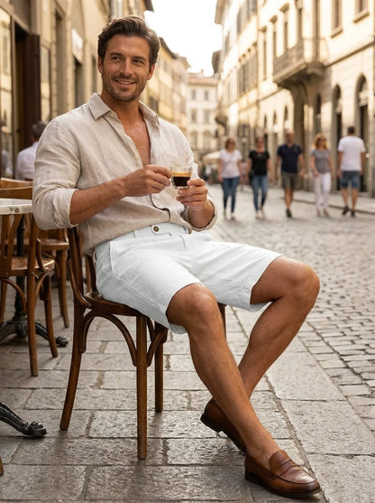 Mason | Shorts en Lin avec Cordon de Serrage